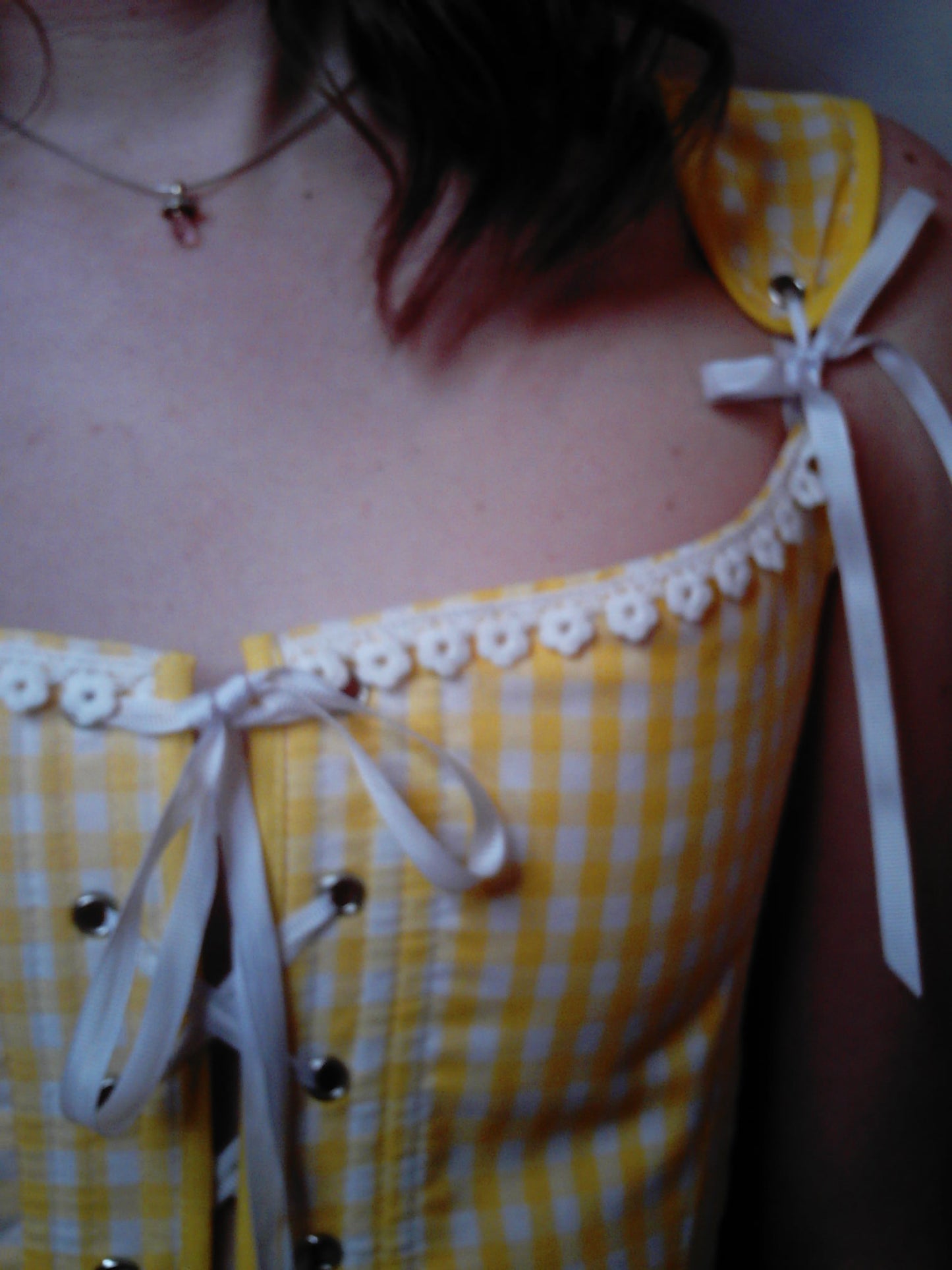 1 of a kind yellow corset top