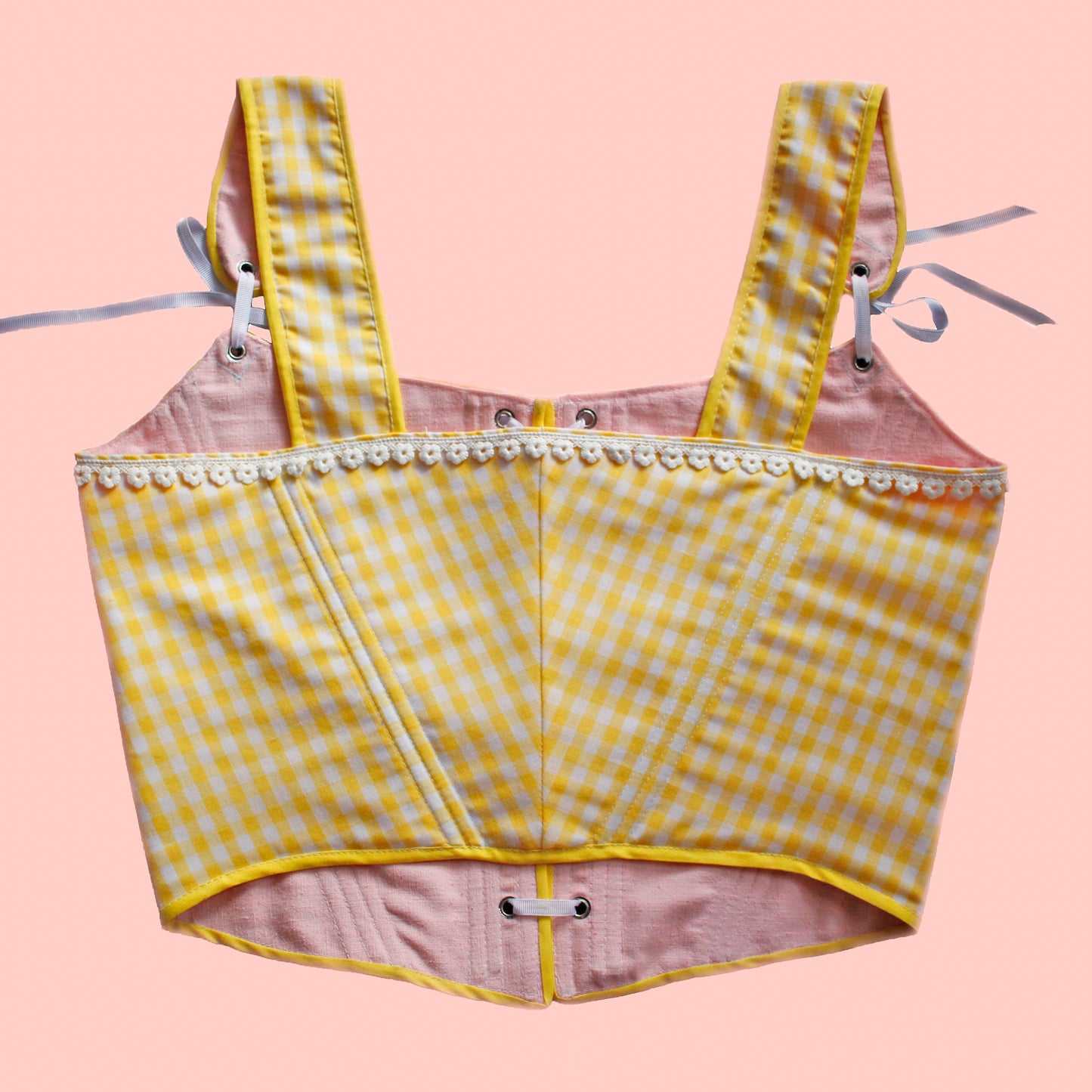 1 of a kind yellow corset top