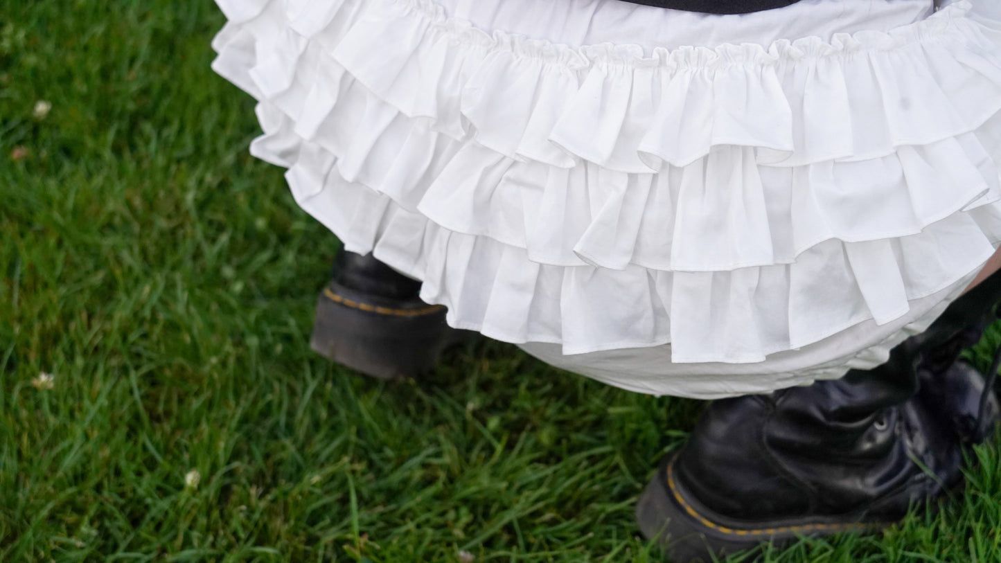 White Cotton Ruffle Bloomers