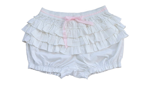 White Cotton Ruffle Bloomers