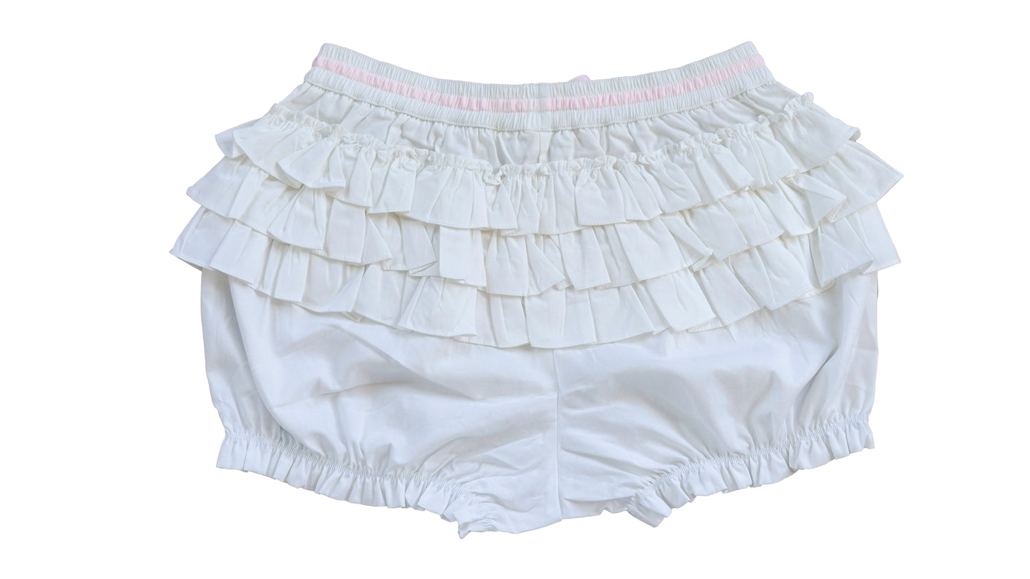 White Cotton Ruffle Bloomers