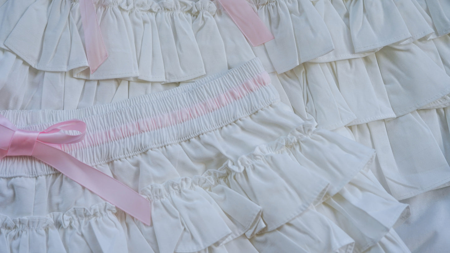 White Cotton Ruffle Bloomers
