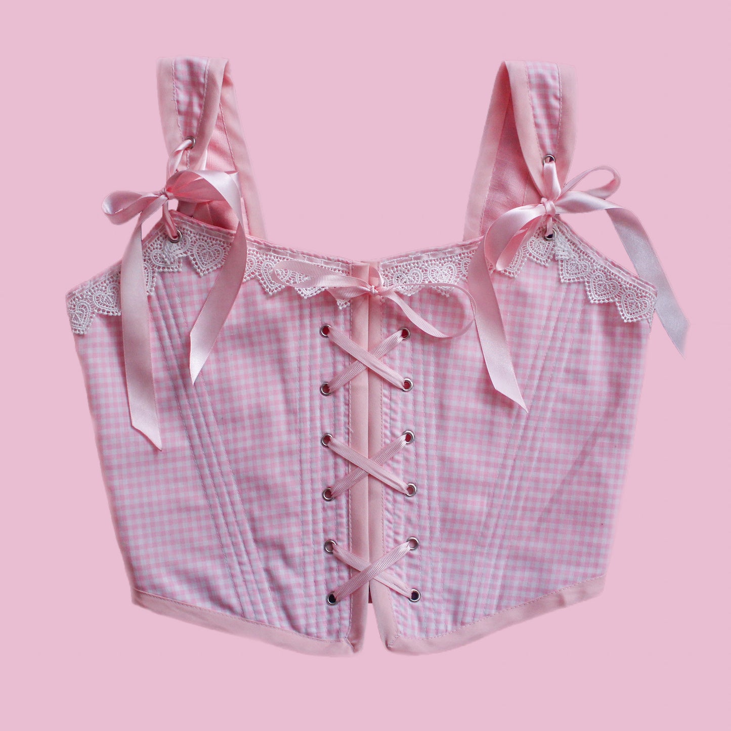 1 of a kind pink corset top