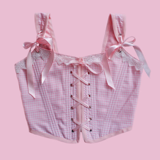 1 of a kind pink corset top